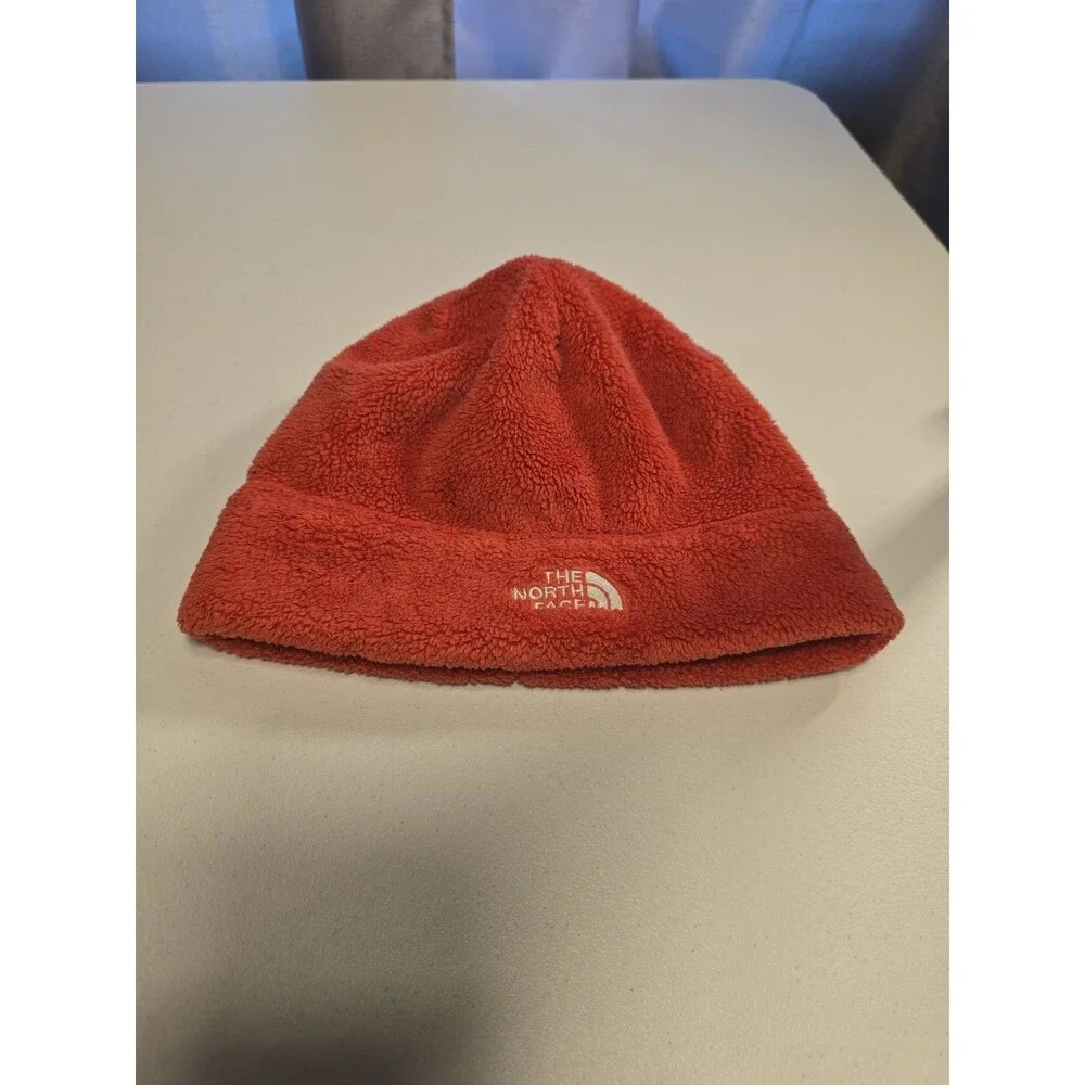 The North Face Red/pink Fleece Beanie Hat One Size Unisex Winter Soft Warm